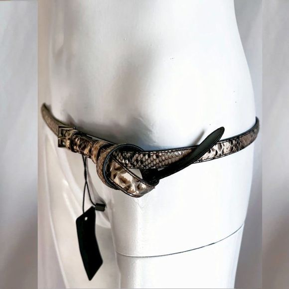 Authentic PRADA Skinny Real Python Skin Belt Brand New XL - Picture 1 of 8